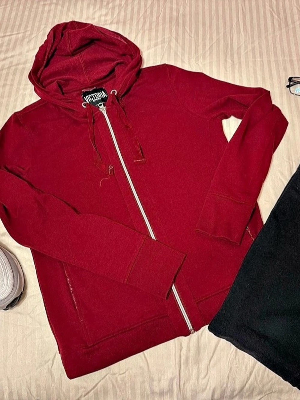 Victoria's Secret Burgundy Zip Front Hoodie
